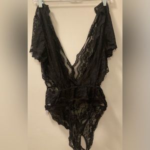 Black bodysuit, lingerie size large, never worn